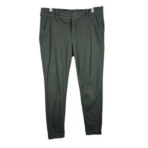Dictionary Olive Green Mid Rise Skinny Ankle Fit Pants Pockets Embroidered Sz 6